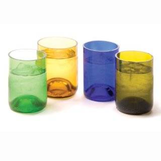 Oenophilia Recycled Glass Wine Bottle Tumblers, Set of 4, Assorted 