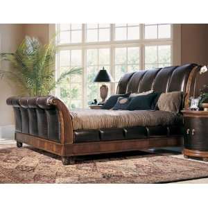  American Drew Bob Mackie Home Classic Lether Sleigh Bed 