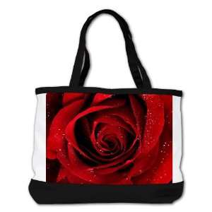    Shoulder Bag Purse (2 Sided) Black Red Rose 