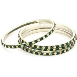  Chamak by priya kakkar 4 Gold and Emerald Bangle Bracelet 
