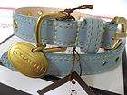 COACH Blue Leather Brass Grommet Dog Collar S Small 60143 NIB