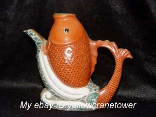 Chinese Famille Rose Porcelain fish teapot  