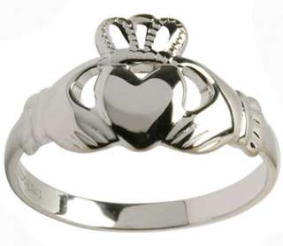 Sterling Silver Celtic Irish Claddagh Ring  