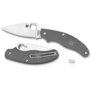 Spyderco UK Penknife 3 Serrated Leaf Blade, Gray FRN Handles  