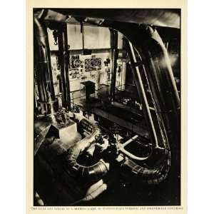 1937 Print SS Washington Turbine Engine Room Rittase 