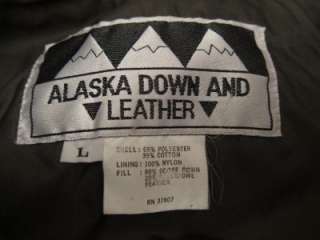   Leather Mens Goose Filled Puffy Warm Ski Snowboarding Vest Sz L  