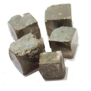  Pyrite Tumble 01 Set of 5 Fools Gold Cubes Shiny Crystal 