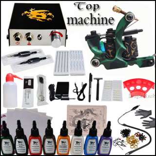 Start Tattoo Kit Machine Ink Power Supply Grip D119 4  