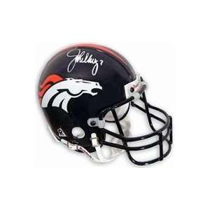 John Elway autographed Dark Blue Mini Helmet (Denver Broncos)