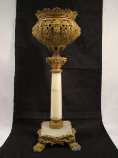   VICTORIAN Figural ART NOUVEAU Lady BUST Old LION Foot BANQUET LAMP