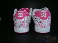 DC Pixie 3 Skate Shoes White Pink Womens Sneakers 9  