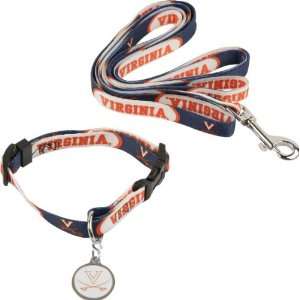 Virginia Cavaliers Dog Collar & Leash Set  Sports 