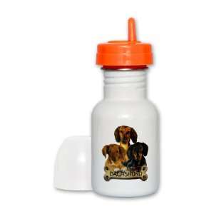  Sippy Cup Orange Lid Dachshund Trio with Bone Name Plate 