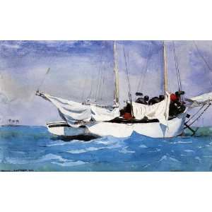  Oil Painting Key West, Hauling Anchor Winslow Homer Hand 