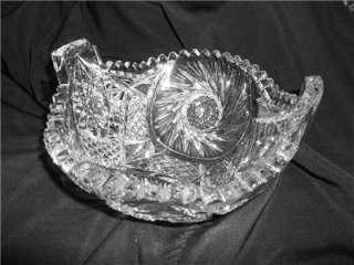vintage cut glass tab handled bowl imagine this on your holiday table