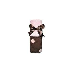  Chocolate & Pink Jumbo Dot Minky Blanket Baby