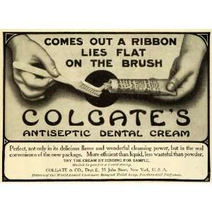 1908 Ad Colgate Antiseptic Dental Cream Toothpaste Dental Personal 
