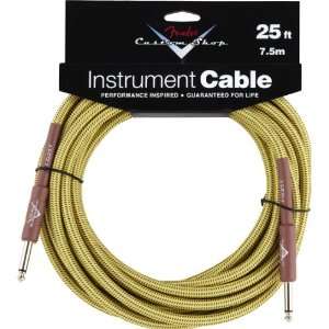   Fender Custom Shop 25 Instrument Cable   Tweed Musical Instruments