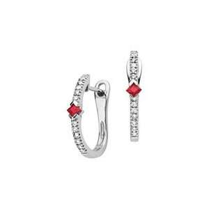  Ruby and Diamond Hoop Earrings Jewelry