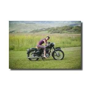 Motorcycle Woman Snowmass Colorado Giclee Print 