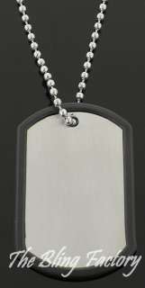 Stainless Steel Military Dog Tag Mens Pendant 30 Chain  