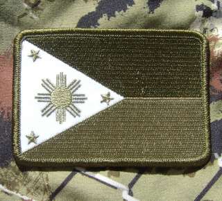 PHILIPPINES FLAG ARMY MULTICAM OD GREEN VELCRO PATCH  