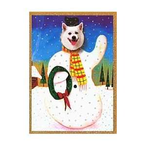  American Eskimo Snowman Christmas Cards 
