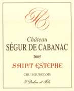 Chateau Segur de Cabanac 2005 