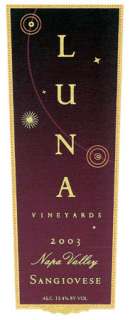 related links shop all luna vineyards wine from napa valley sangiovese 