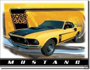 Mustang ~ Tin Sign ~ Boss 302 Garage / RecRoom 1241  