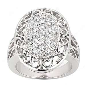   00ct 14k White Gold Diamond Fancy Ring E Color Si1 Clarity Jewelry