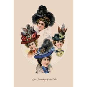  Exclusive By Buyenlarge Four Becoming Winter Hats 20x30 