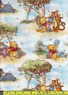 Winnie the Pooh Multi Color Medium Toile Cotton Fabric  