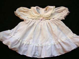 Z27 VTG Baby girl purple lace full SMOCK EMBROIDERED party frilly 