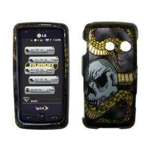  Premium Black and Grey Skull with Gold Snake Design Snap 