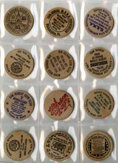 US Wooden Dollars Tokens Certificates Flats Collection Lot of 136 