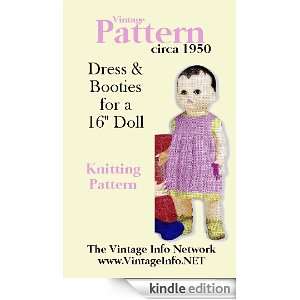 Dress & Booties Knitting Patterns for a 16 Inch Doll (#DOL0113) The 
