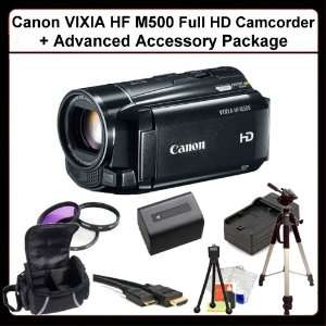  + Accessory Package Includes Canon VIXIA HF M500 Camcorde, 3 Piece 