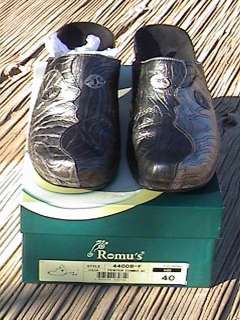 Helle by Romus Italian Leather Shoes Mules Pewter SZ 41  