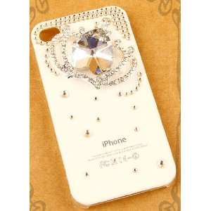  3d Big Heart in Crown Design Case for Apple Iphone 4 4s 