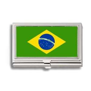  Brazil Brazilian Brasil Flag Business Card Holder Metal 