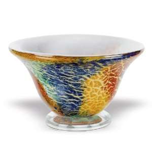 Badash Murano Style Art Glass Mouth Blown Firestorm, Diameter 7 by 