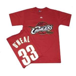  Shaquille ONeal Cleveland Cavaliers Player T Shirt Red by 