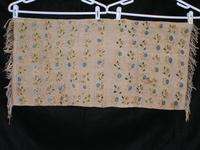 Turkish Embroidered Towel/Table Runner Cloth w/Fringe Silk/Linen 