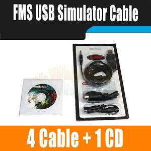 FMS USB Simulator Cable 4+1 For Dynam/Esky/Futuba/JR TX  