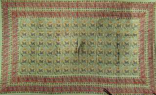 The fabric is a hand loomed and block printed using many layers of 