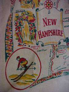 RARE Vint. Cactus Cloth NEW HAMPSHIRE Tablecloth  