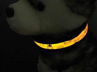 LED Pet Dog Safety Collar Teddy bear Changeable Flashing Light Size S 