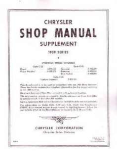 1939 CHRYSLER IMPERIAL NEW YORKER ROYAL Service Manual  