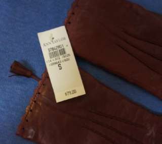 NWT $79 ANN TAYLOR 100% Sheepskin Soft Leather Cashmere Line Tassle 